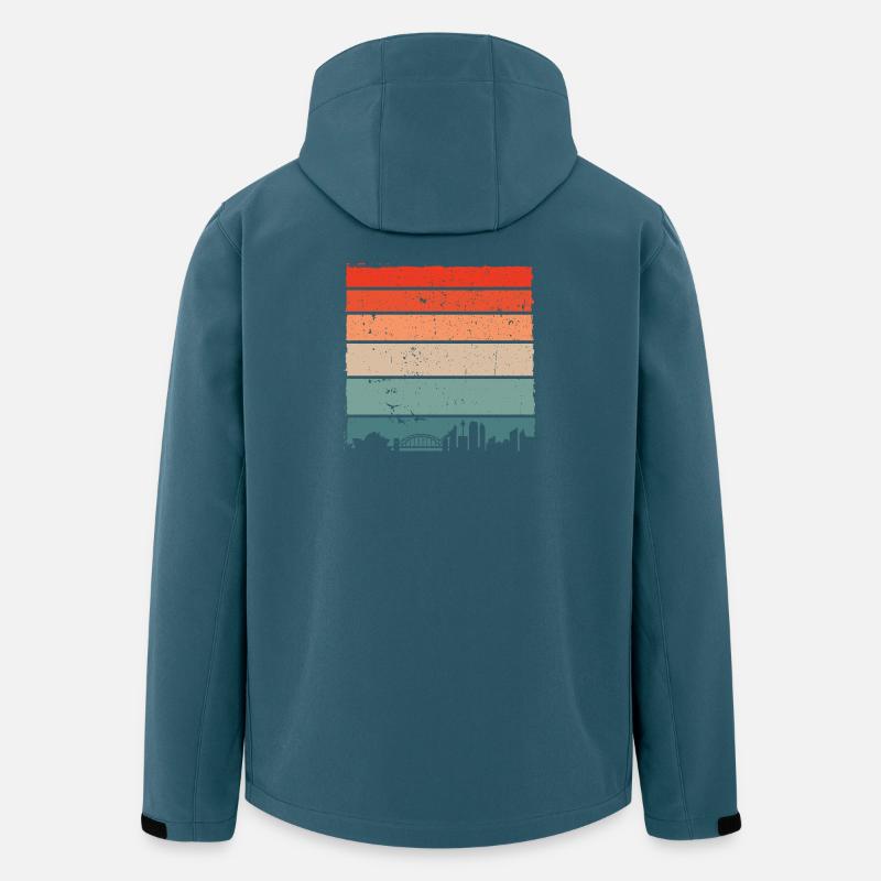 Sunset Gradient City Skyline - Men’s Recycled Softshell Jacket by Stanley/Stella - stargazer