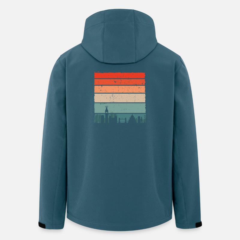 Sunset Skyline Streifen - Recycelte Männer Softshell-Jacke von Stanley/Stella - Dunkles Petrol