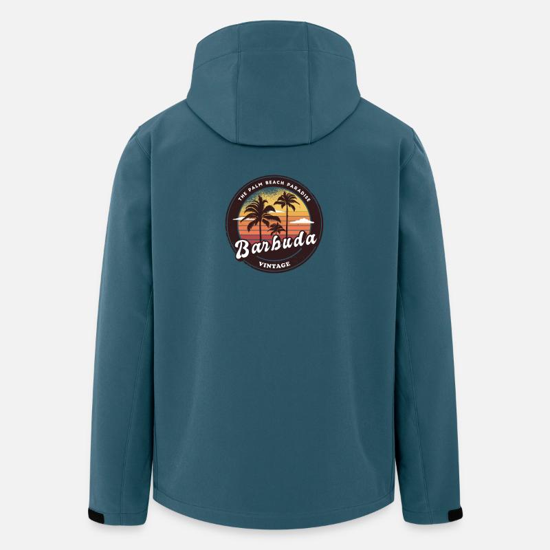 Barbuda palm tree design - Men’s Recycled Softshell Jacket by Stanley/Stella - stargazer