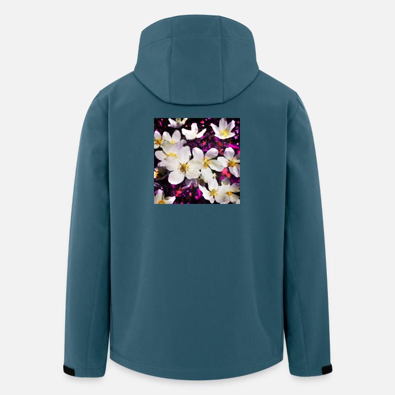 Weiße Anemonen - Recycelte Männer Softshell-Jacke von Stanley/Stella - Dunkles Petrol