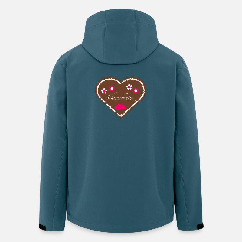 "Jahrmarkt-Liebe" - Schmusekatze pink - Recycelte Männer Softshell-Jacke von Stanley/Stella - Dunkles Petrol