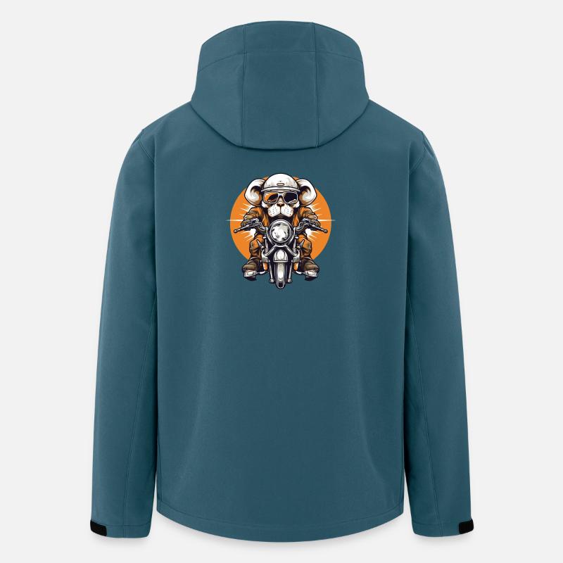 Hund auf Motorrad - Recycelte Männer Softshell-Jacke von Stanley/Stella - Dunkles Petrol