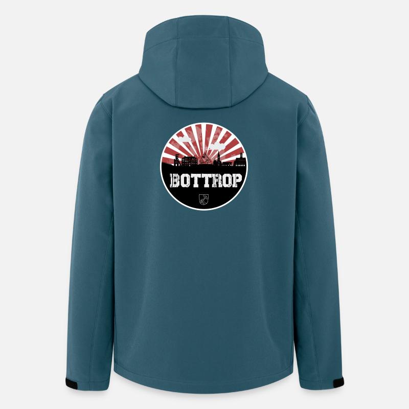 Bottrop Skyline Red & White - Men’s Recycled Softshell Jacket by Stanley/Stella - stargazer