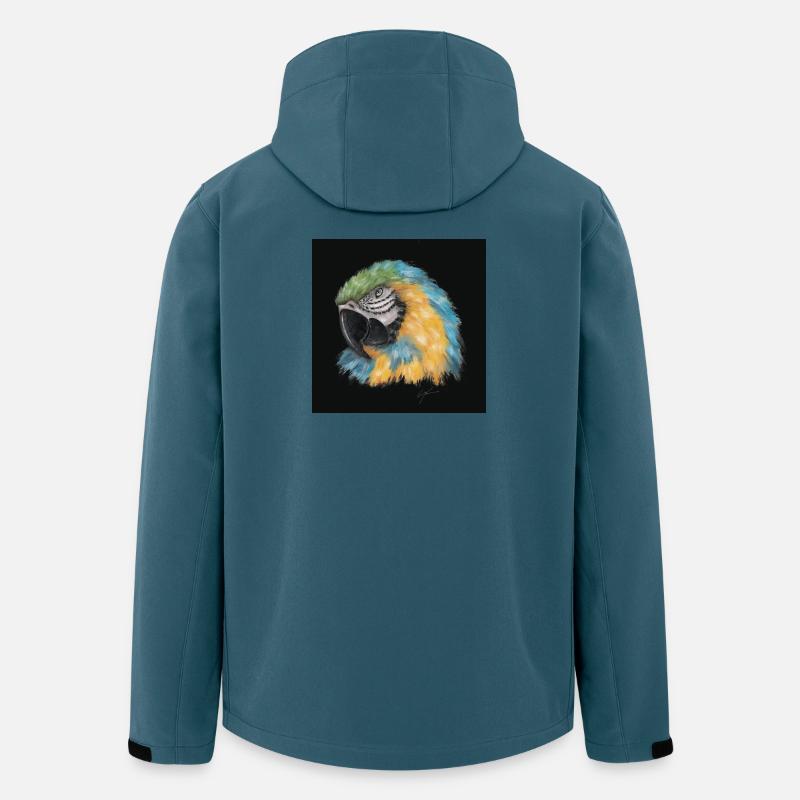 Farbiger Papagei mit aquarellartigem Stil - Recycelte Männer Softshell-Jacke von Stanley/Stella - Dunkles Petrol