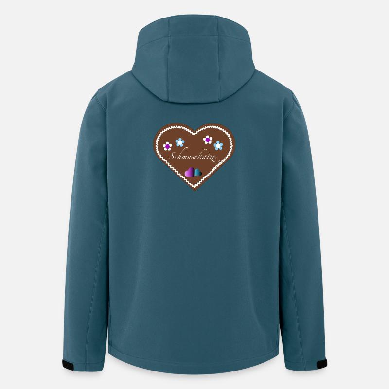 "Jahrmarkt-Liebe" Schmusekatze lila blau - Recycelte Männer Softshell-Jacke von Stanley/Stella - Dunkles Petrol