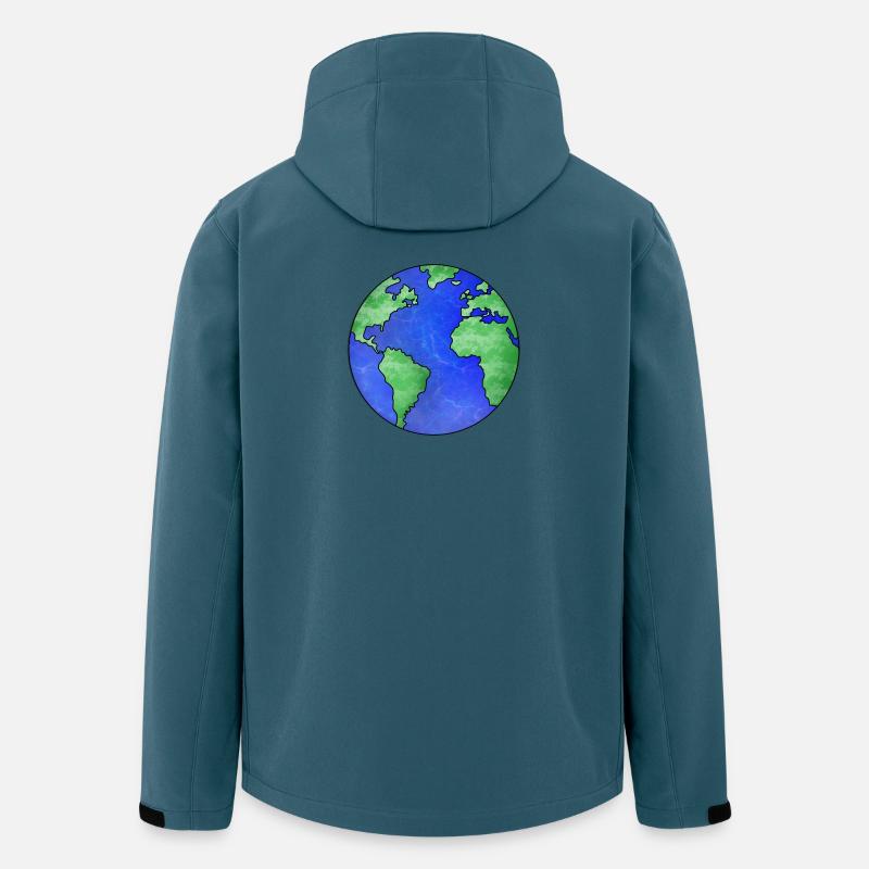 Unser Planet die Erde - Recycelte Männer Softshell-Jacke von Stanley/Stella - Dunkles Petrol