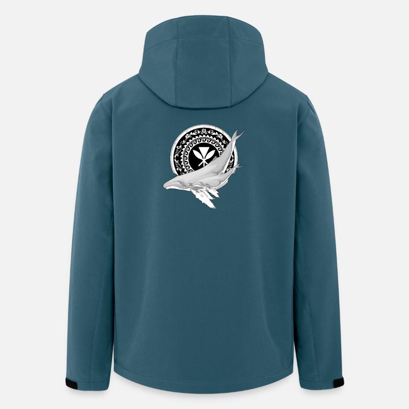 Baleine à bosse Kanaka Maoli - Veste softshell homme en polyester recyclé Stanley/Stella - bleu pétrole foncé