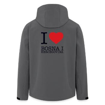 I LOVE BOSNA I HERCEGOVINA Bosnia and Herzegovina - Men’s Recycled Softshell Jacket by Stanley/Stella - stargazer - Back - AI Model Male 185 light (185cm)