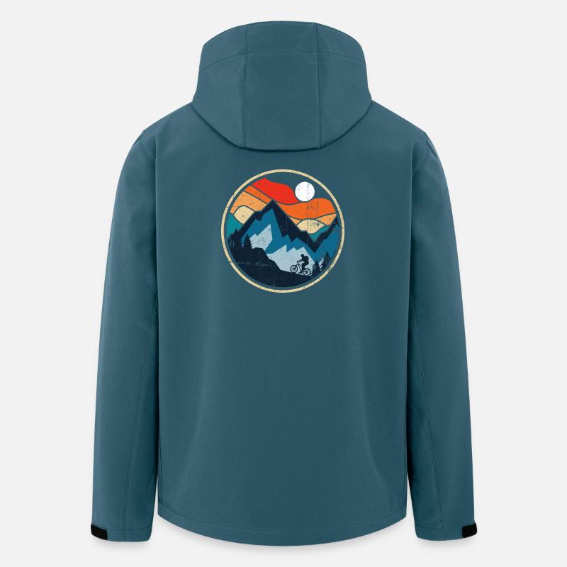 Badge de VTT Sunset Ridge - Veste softshell homme en polyester recyclé Stanley/Stella - bleu pétrole foncé