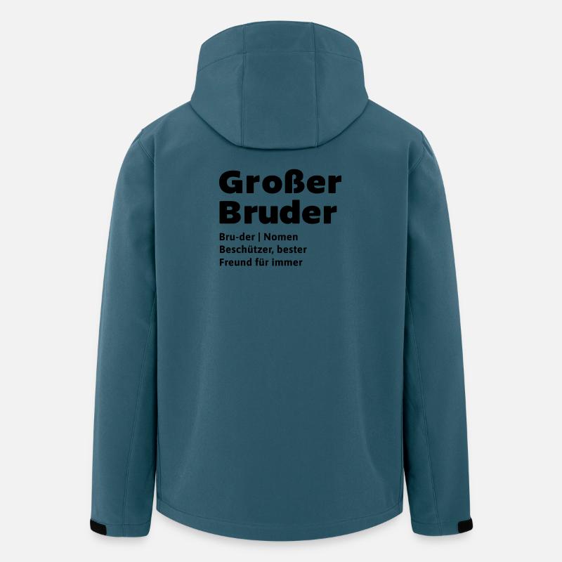 Geschwister Statement Großer Bruder Bruderherz - Recycelte Männer Softshell-Jacke von Stanley/Stella - Dunkles Petrol