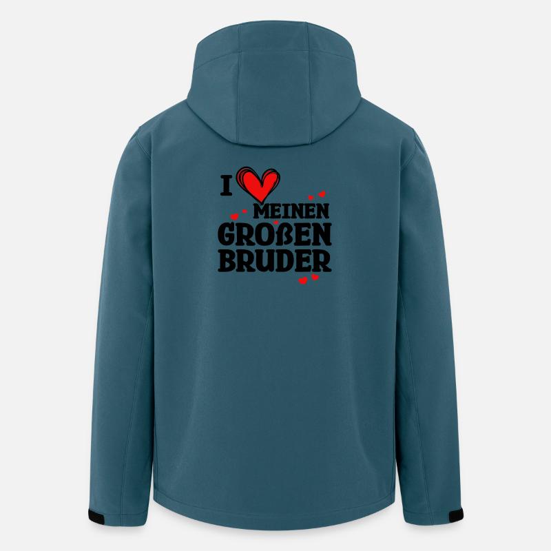 Großer Bruder Statement Geschwisterliebe Herz - Recycelte Männer Softshell-Jacke von Stanley/Stella - Dunkles Petrol