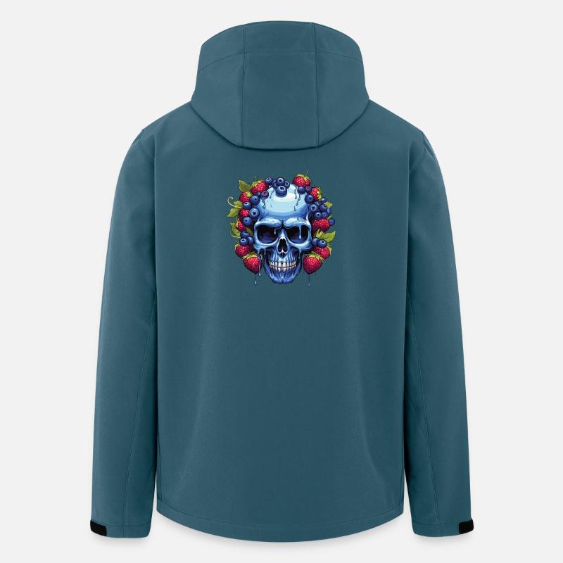 Blauer Schädel mit Beerengirlande - Recycelte Männer Softshell-Jacke von Stanley/Stella - Dunkles Petrol
