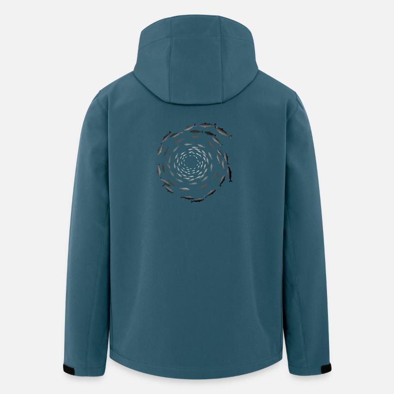 Banc de poisson - Veste softshell homme en polyester recyclé Stanley/Stella - bleu pétrole foncé