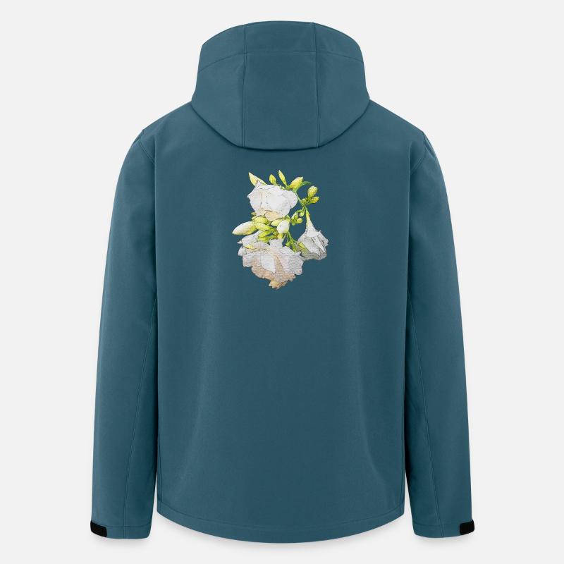 olianderblüten Zweig seitlich, blühen - Recycelte Männer Softshell-Jacke von Stanley/Stella - Dunkles Petrol