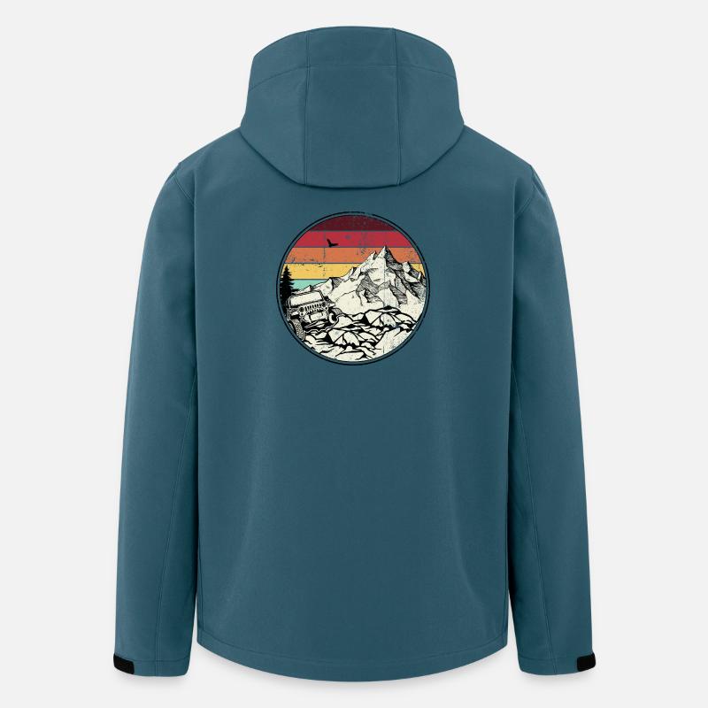Rainbow Sunset Mountain Offroad-Jeep - Recycelte Männer Softshell-Jacke von Stanley/Stella - Dunkles Petrol