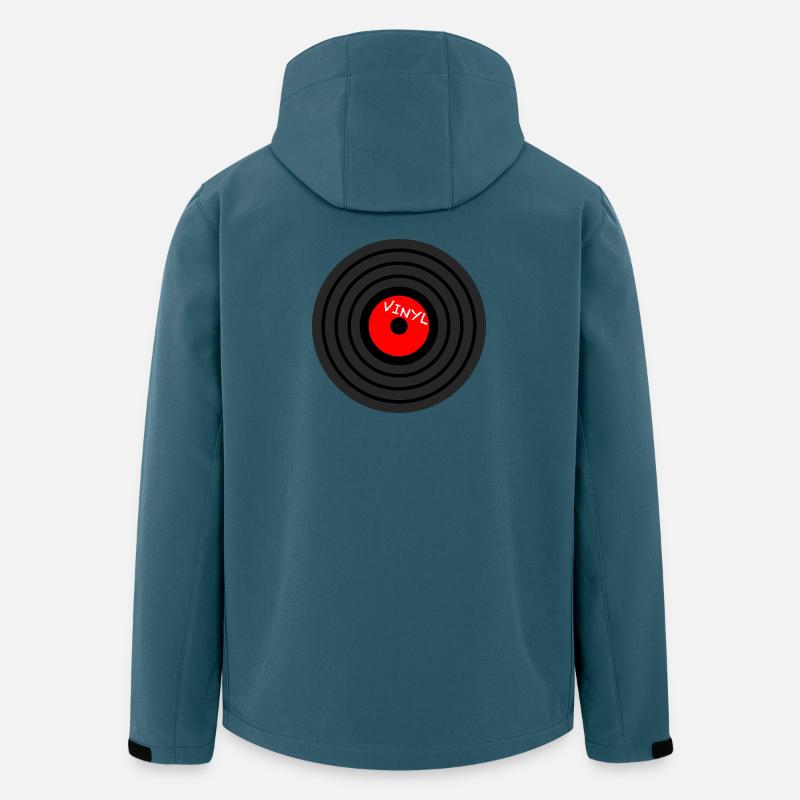 Vinylkreis Retro Red-Label - Recycelte Männer Softshell-Jacke von Stanley/Stella - Dunkles Petrol