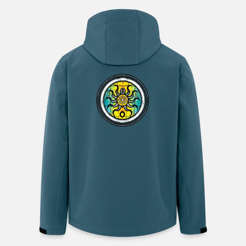 Abstract Krake mit Mandala-Muster - Recycelte Männer Softshell-Jacke von Stanley/Stella - Dunkles Petrol
