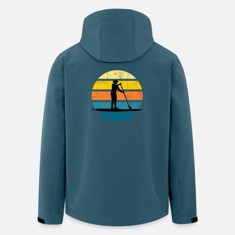 Sunset Paddleboard Silhouette - Recycelte Männer Softshell-Jacke von Stanley/Stella - Dunkles Petrol