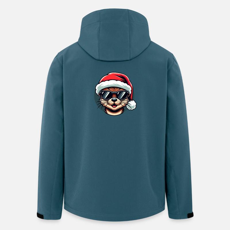 Otter Weihnachten Trendy | Cooles Urlaubs-Sweatshirt - Recycelte Männer Softshell-Jacke von Stanley/Stella - Dunkles Petrol