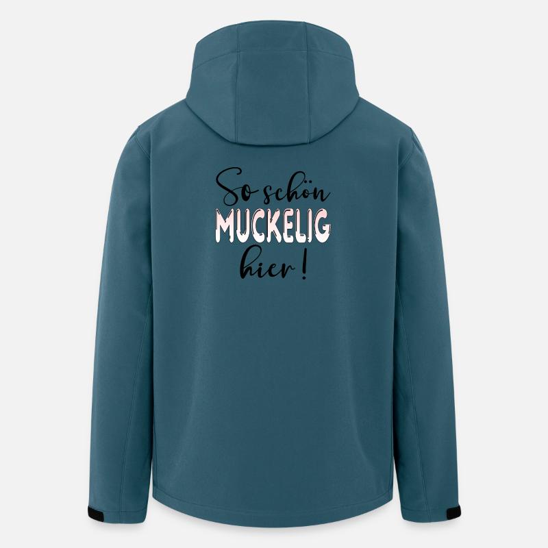 MUCKELIG - GEMÜTLICHKEIT SPRÜCHE - Recycelte Männer Softshell-Jacke von Stanley/Stella - Dunkles Petrol