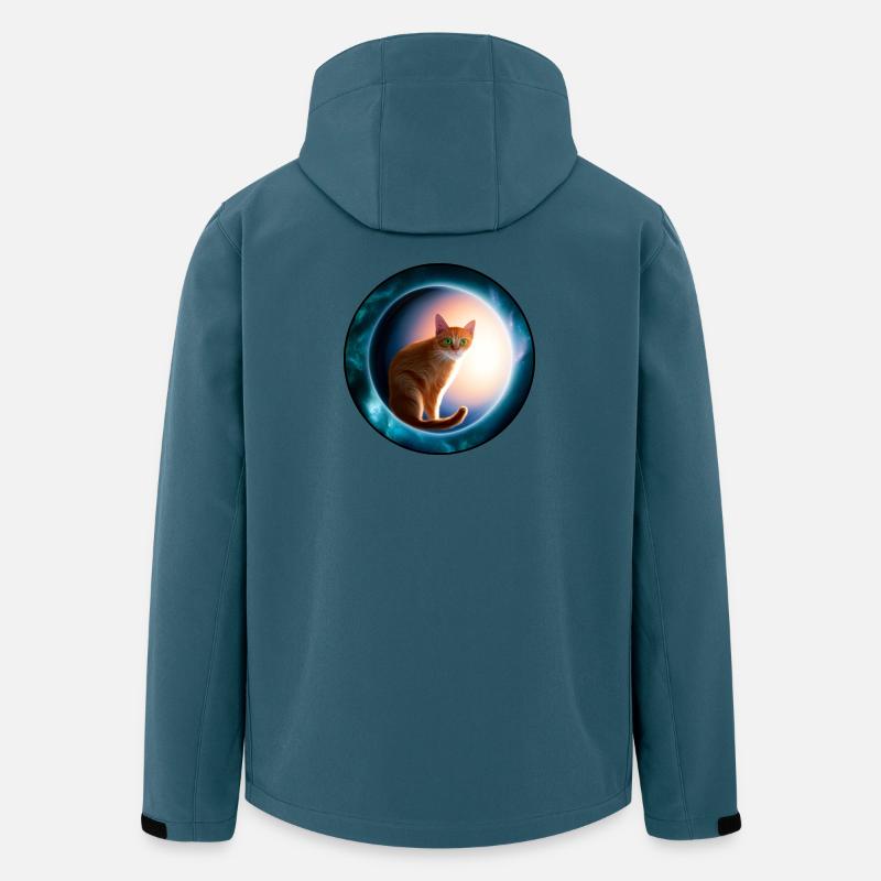 Katzen im kosmischen Orbit - Recycelte Männer Softshell-Jacke von Stanley/Stella - Dunkles Petrol