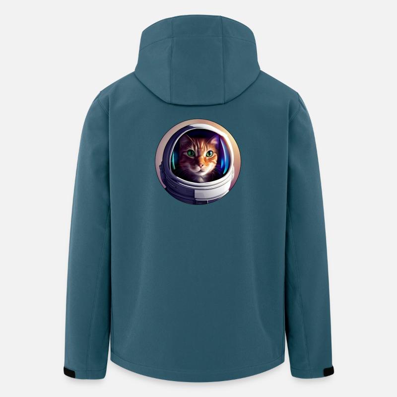 Weltraumkatze im Helm - Recycelte Männer Softshell-Jacke von Stanley/Stella - Dunkles Petrol