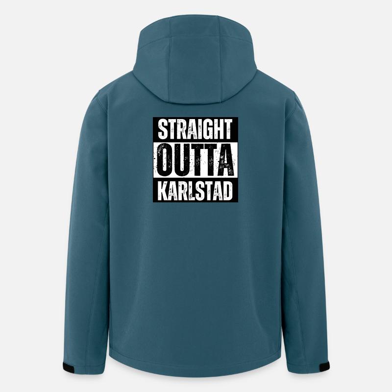 Straight Outta Karlstad - Softshelljacka herr i återvunnen polyester Stanley/Stella - mörk petrol