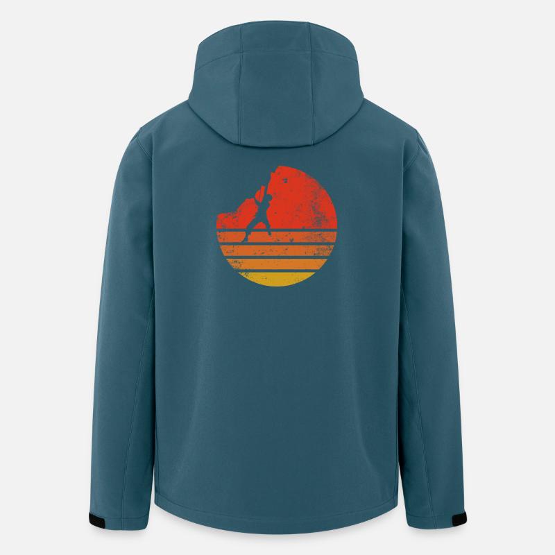 Hiker at Retro Sunset - Men’s Recycled Softshell Jacket by Stanley/Stella - stargazer