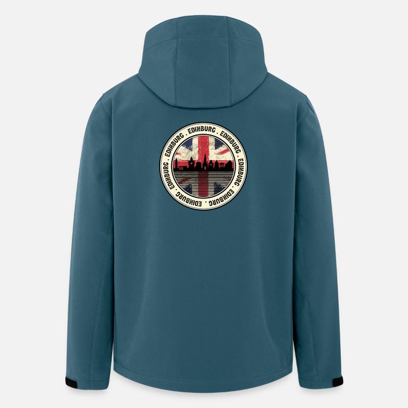 Edinburgh Skyline Union Abzeichen - Recycelte Männer Softshell-Jacke von Stanley/Stella - Dunkles Petrol