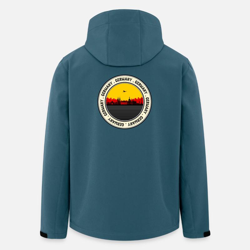 Deutschland Sunset Skyline Siegel - Recycelte Männer Softshell-Jacke von Stanley/Stella - Dunkles Petrol