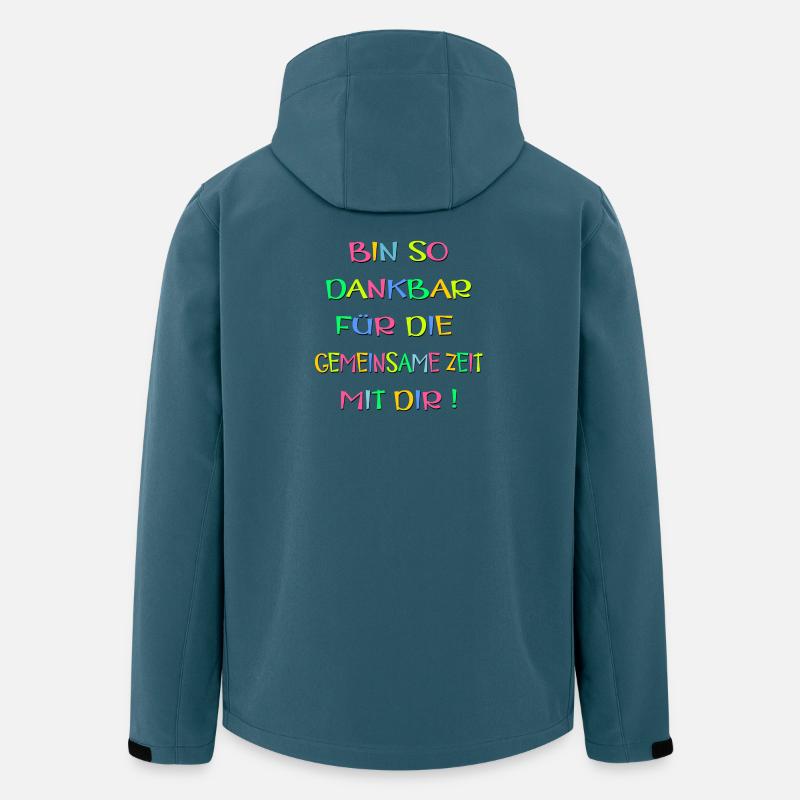 DANKBARKEIT SPRÜCHE - BEZIEHUNG ZEIT - Recycelte Männer Softshell-Jacke von Stanley/Stella - Dunkles Petrol