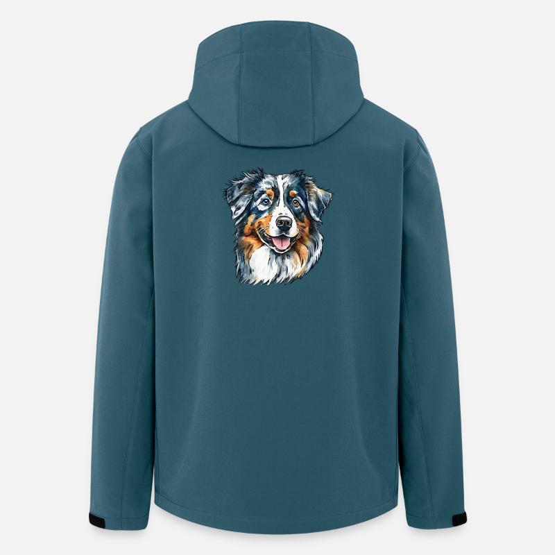 Australian Shepherd Portrait - Recycelte Männer Softshell-Jacke von Stanley/Stella - Dunkles Petrol