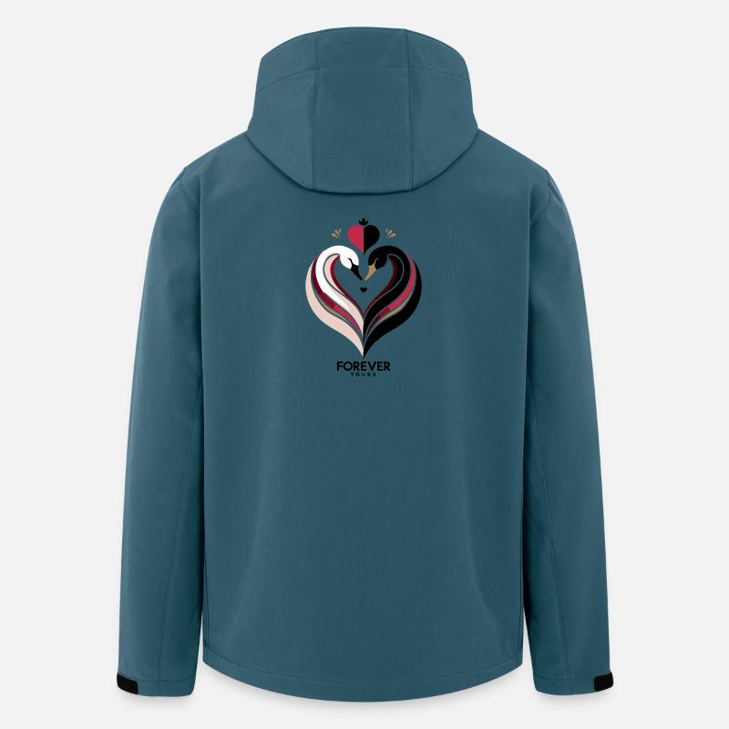 Schwanenherz Forever Yours Love - Recycelte Männer Softshell-Jacke von Stanley/Stella - Dunkles Petrol