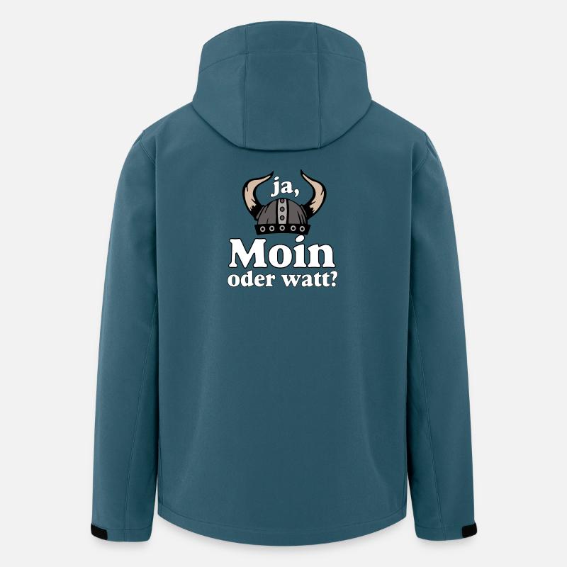 Ja Moin oder Watt? Nordisch Humor - Recycelte Männer Softshell-Jacke von Stanley/Stella - Dunkles Petrol
