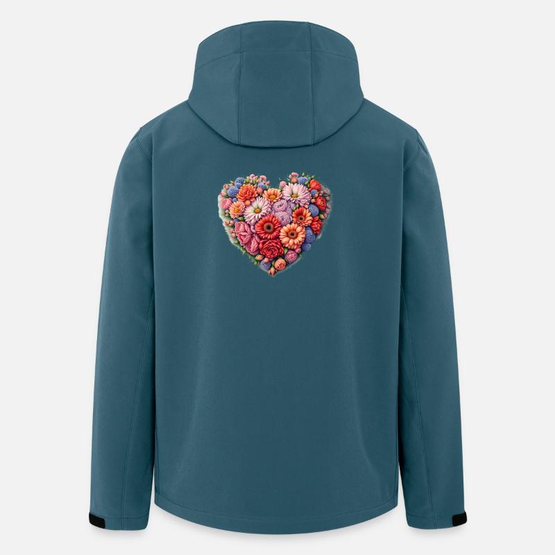 Blumenherz Farbpalette - Recycelte Männer Softshell-Jacke von Stanley/Stella - Dunkles Petrol