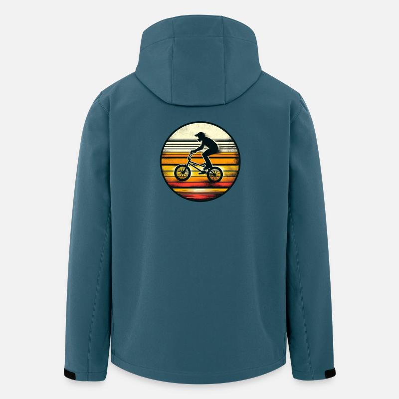 BMX Rider im Retro Sunset - Recycelte Männer Softshell-Jacke von Stanley/Stella - Dunkles Petrol
