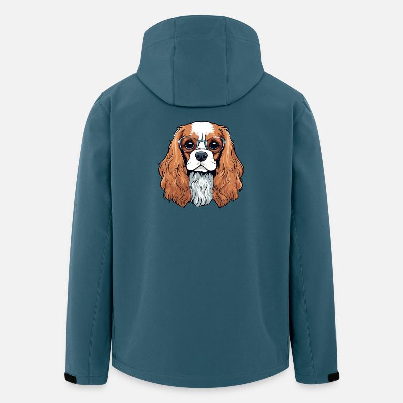 cavalier King Charles, chien, chien mignon - Veste softshell homme en polyester recyclé Stanley/Stella - bleu pétrole foncé