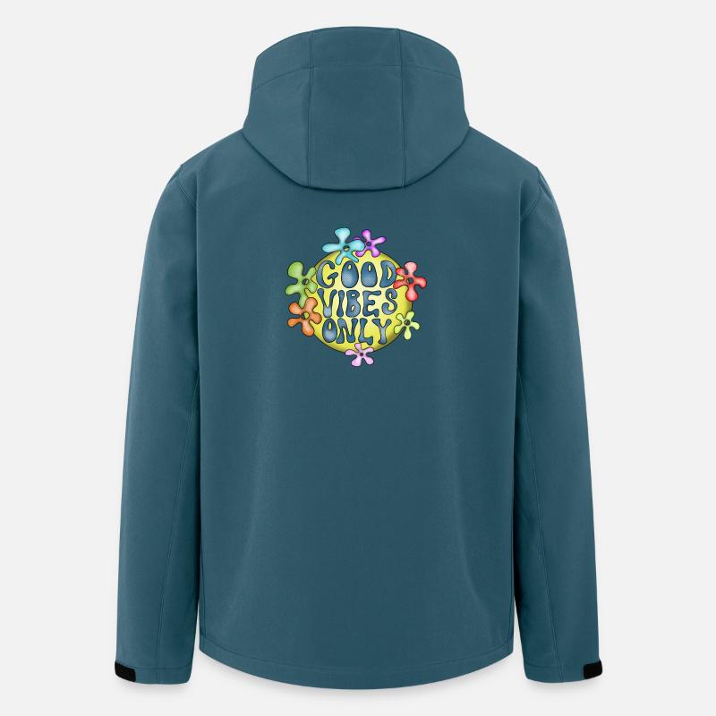 Hippie Love Peace Design - Recycelte Männer Softshell-Jacke von Stanley/Stella - Dunkles Petrol