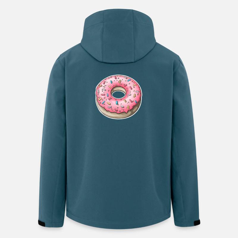 Verspieltes rosa Streusel-Donut-Design - Recycelte Männer Softshell-Jacke von Stanley/Stella - Dunkles Petrol