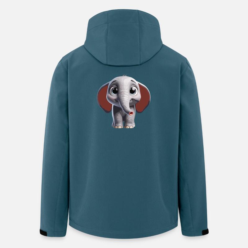 Niedliches Elefanten-Kunstdesign - Recycelte Männer Softshell-Jacke von Stanley/Stella - Dunkles Petrol