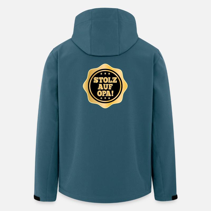 STOLZ AUF OPA - GROßPAPA - Recycelte Männer Softshell-Jacke von Stanley/Stella - Dunkles Petrol
