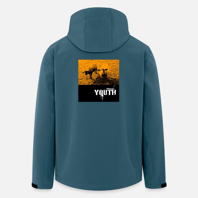 Freche Schafe auf Feld mit Graffiti-Text - Recycelte Männer Softshell-Jacke von Stanley/Stella - Dunkles Petrol