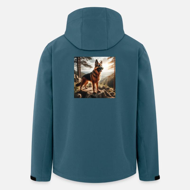 Deutscher Schäferhund Kunst - Recycelte Männer Softshell-Jacke von Stanley/Stella - Dunkles Petrol