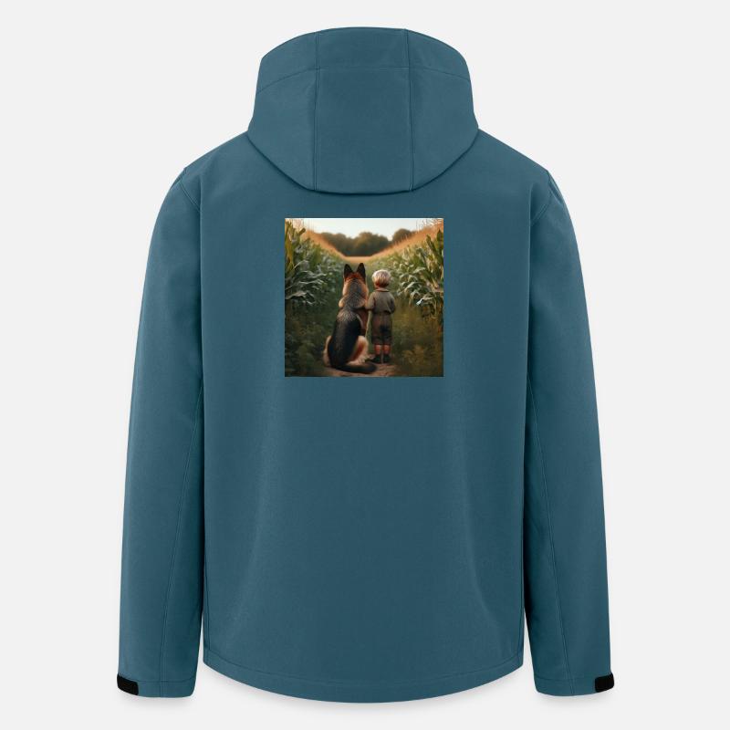 Deutscher Schäferhund Kunst - Recycelte Männer Softshell-Jacke von Stanley/Stella - Dunkles Petrol