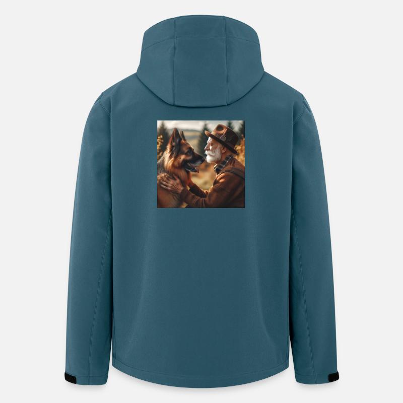 Deutscher Schäferhund Kunst - Recycelte Männer Softshell-Jacke von Stanley/Stella - Dunkles Petrol
