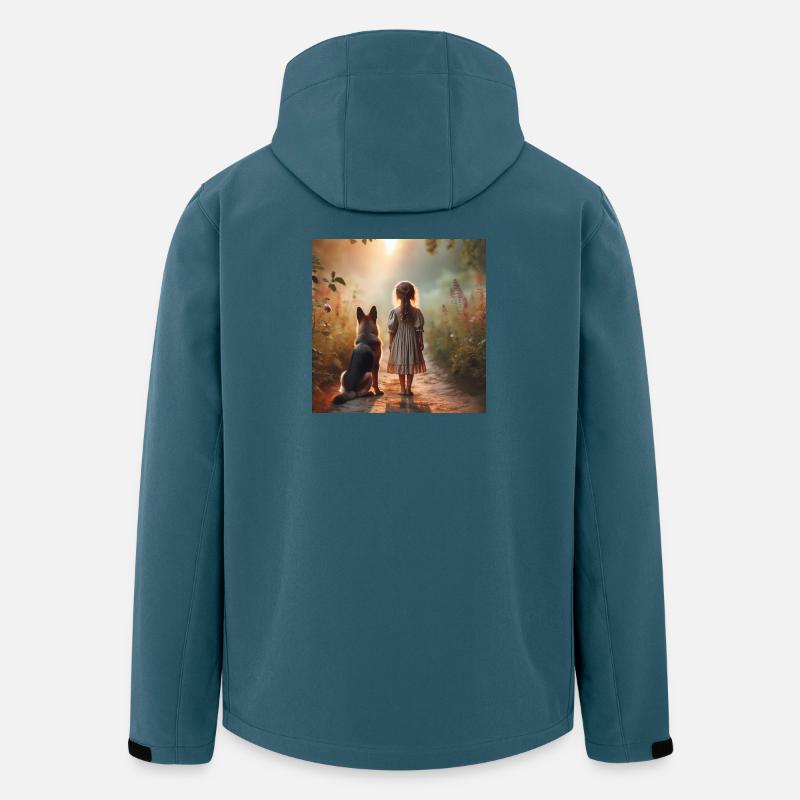 Deutscher Schäferhund Kunst - Recycelte Männer Softshell-Jacke von Stanley/Stella - Dunkles Petrol