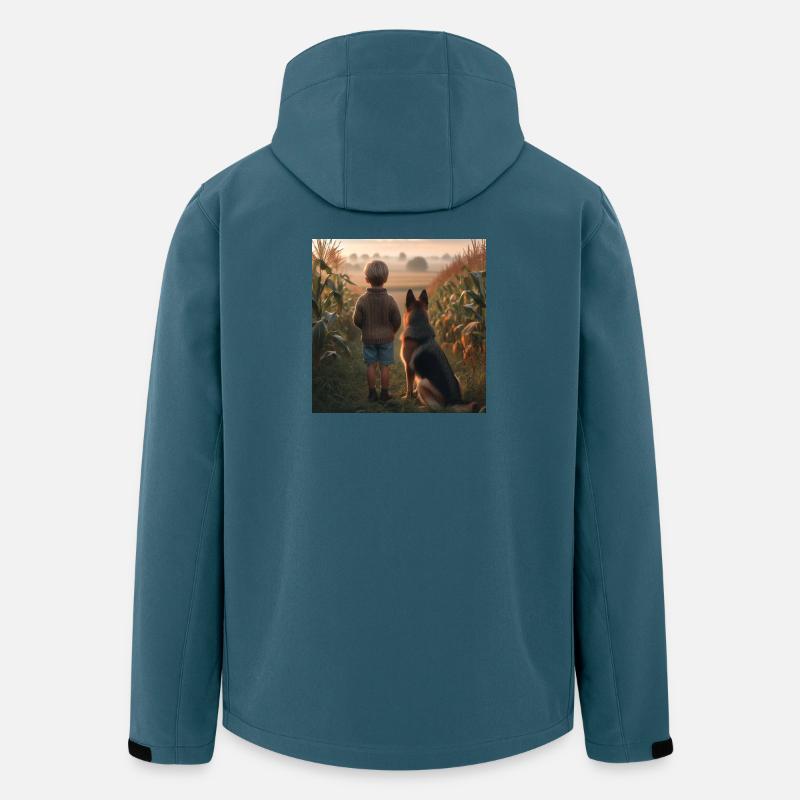 Deutscher Schäferhund Kunst - Recycelte Männer Softshell-Jacke von Stanley/Stella - Dunkles Petrol