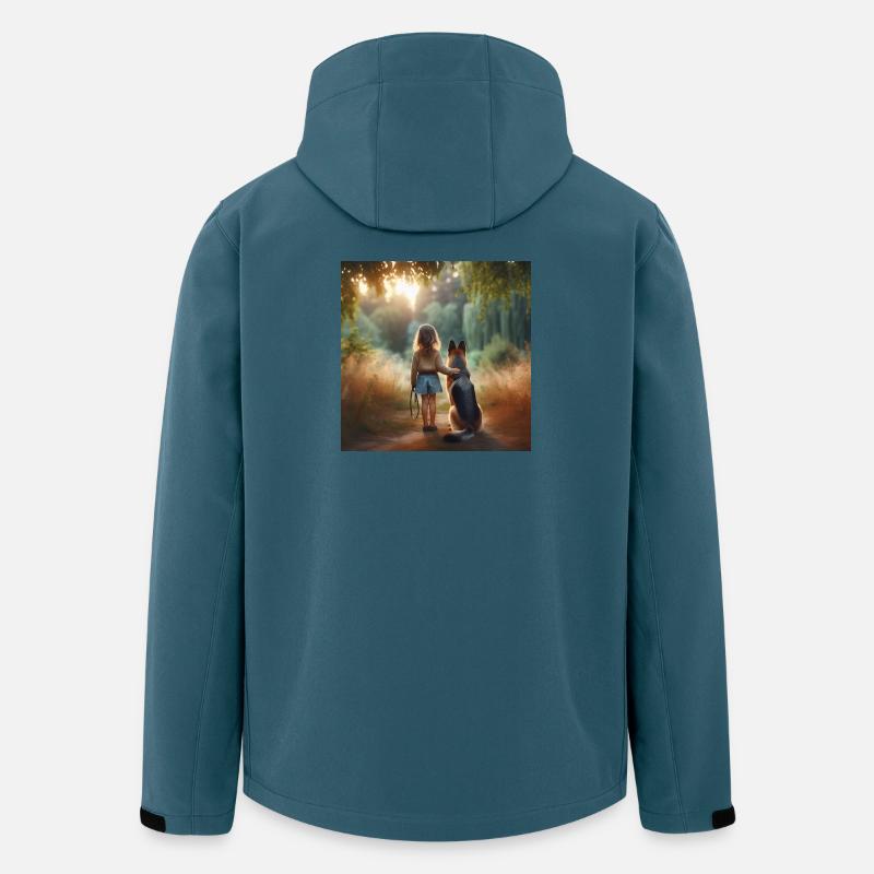 Deutscher Schäferhund Kunst - Recycelte Männer Softshell-Jacke von Stanley/Stella - Dunkles Petrol
