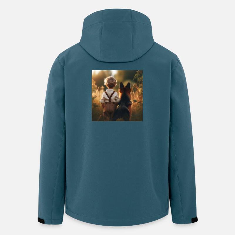 Deutscher Schäferhund Kunst - Recycelte Männer Softshell-Jacke von Stanley/Stella - Dunkles Petrol