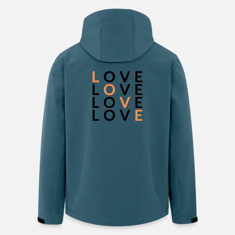 4 LOVE orange - Recycelte Männer Softshell-Jacke von Stanley/Stella - Dunkles Petrol